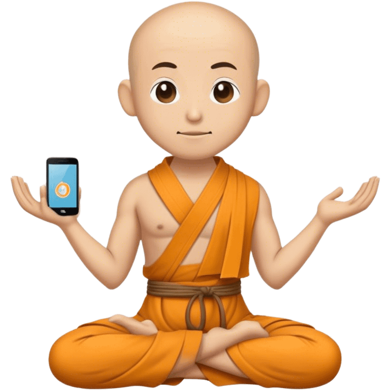  Phone wearing a monk robe in yoga position emoji