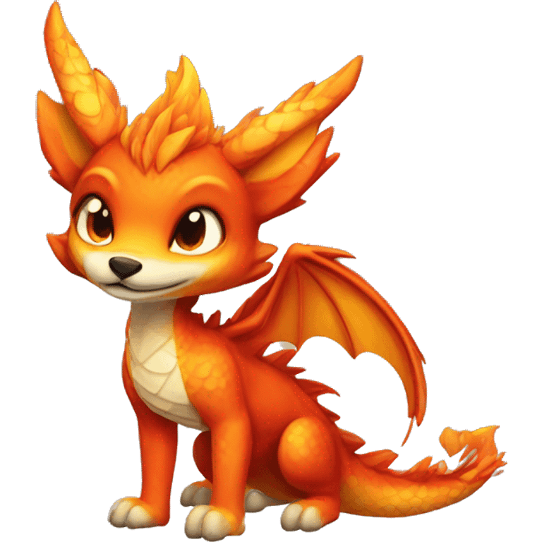 fire dragon fox hybrid emoji