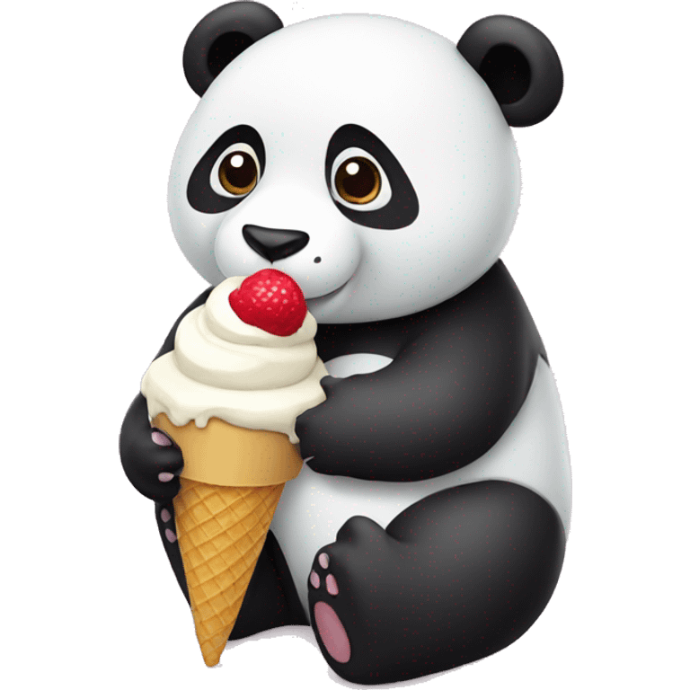 Panda eating ice cream emoji