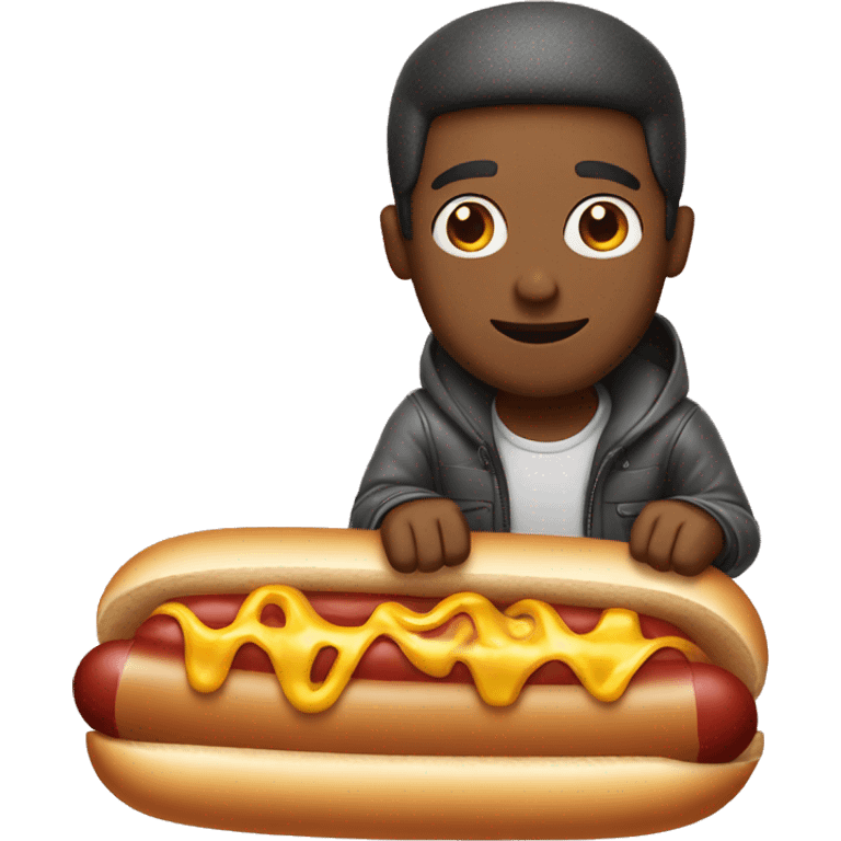 guy sitting on hotdog emoji