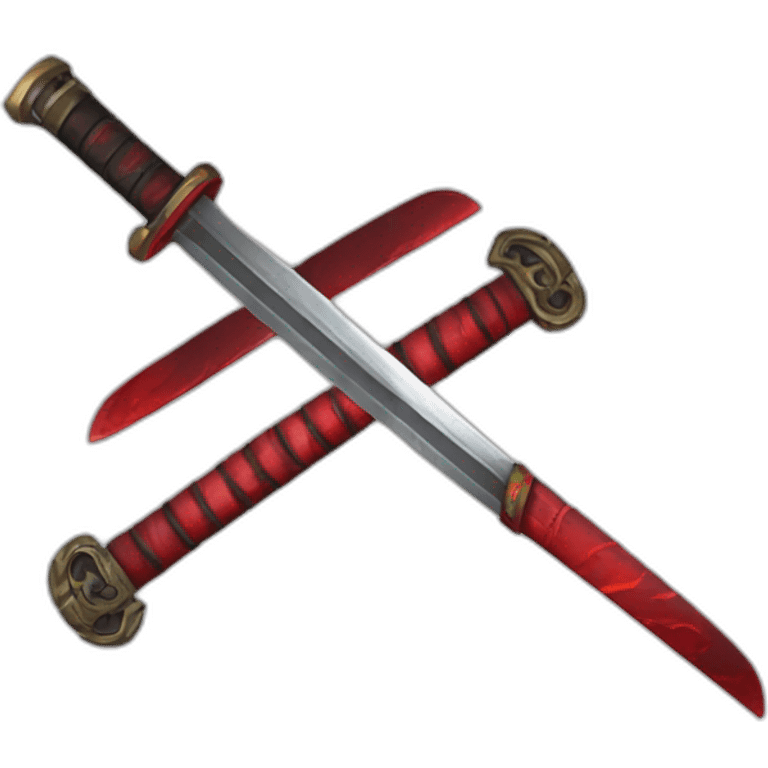 red Cursed dual katanas emoji