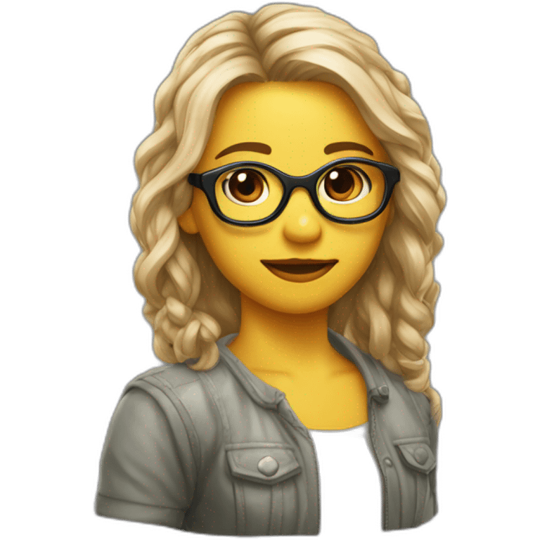 Jeune zaïroise avec lunettes de soleil emoji