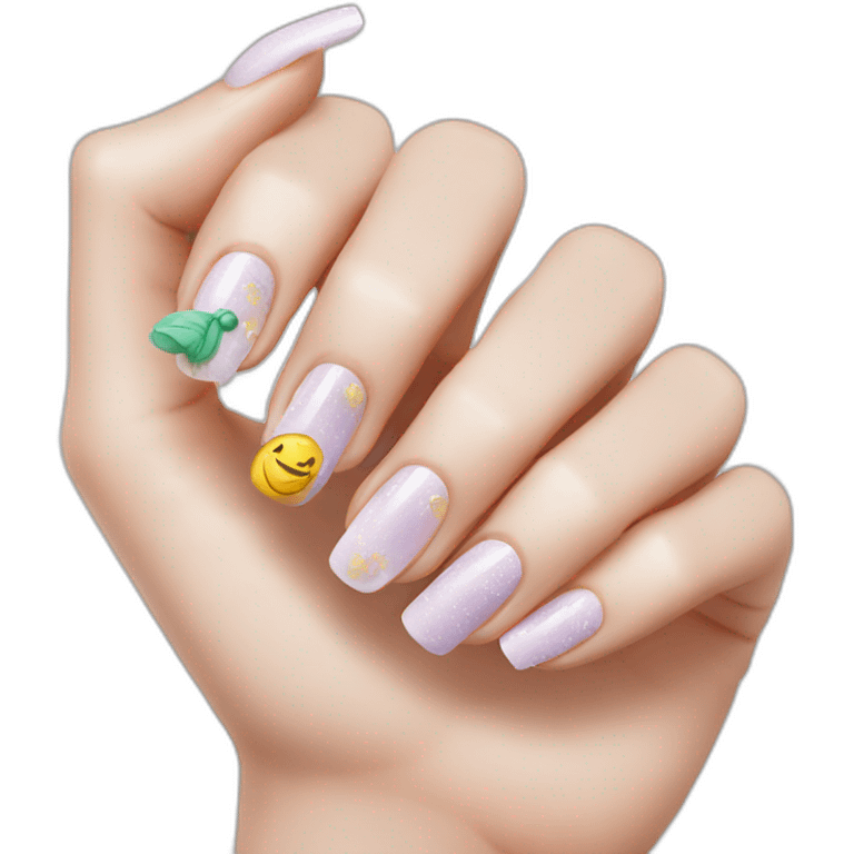 designed nails emoji