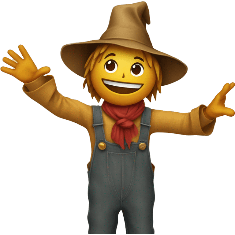 Scarecrow pointing hands in different directions emoji