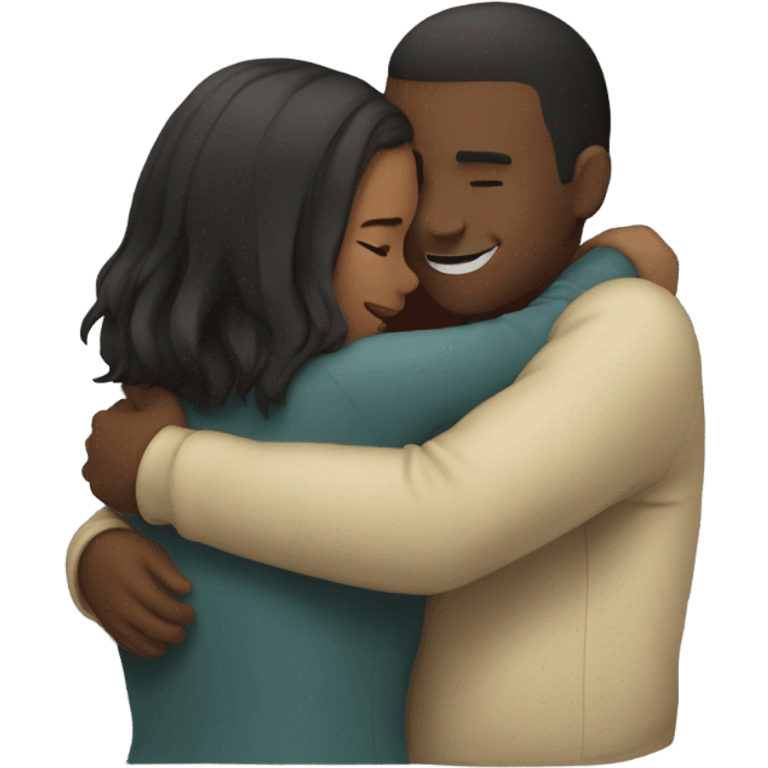 girl and guy hugging  emoji