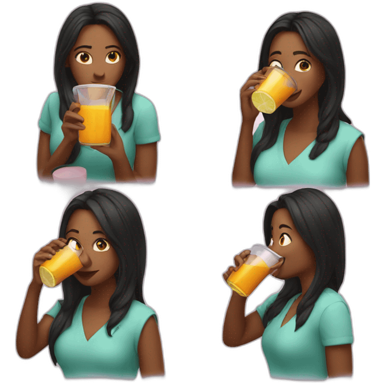 Sara drinking juice emoji