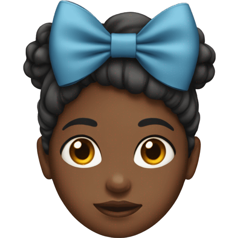 black girl with bow in her hair emoji