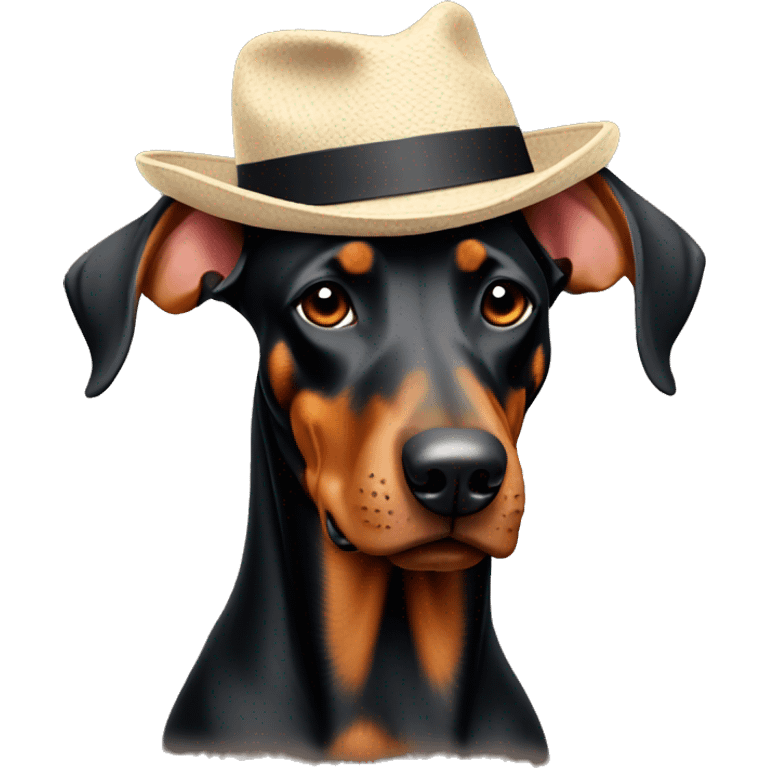 Doberman with hat  emoji