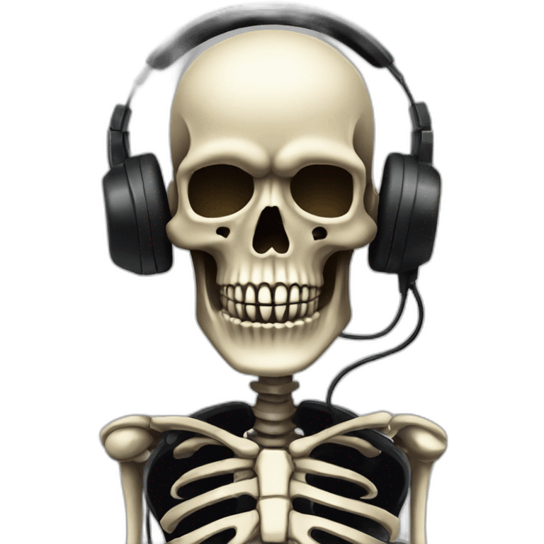 Military Skeleton mask with a long black mask underneath it and headset with a microphone emoji