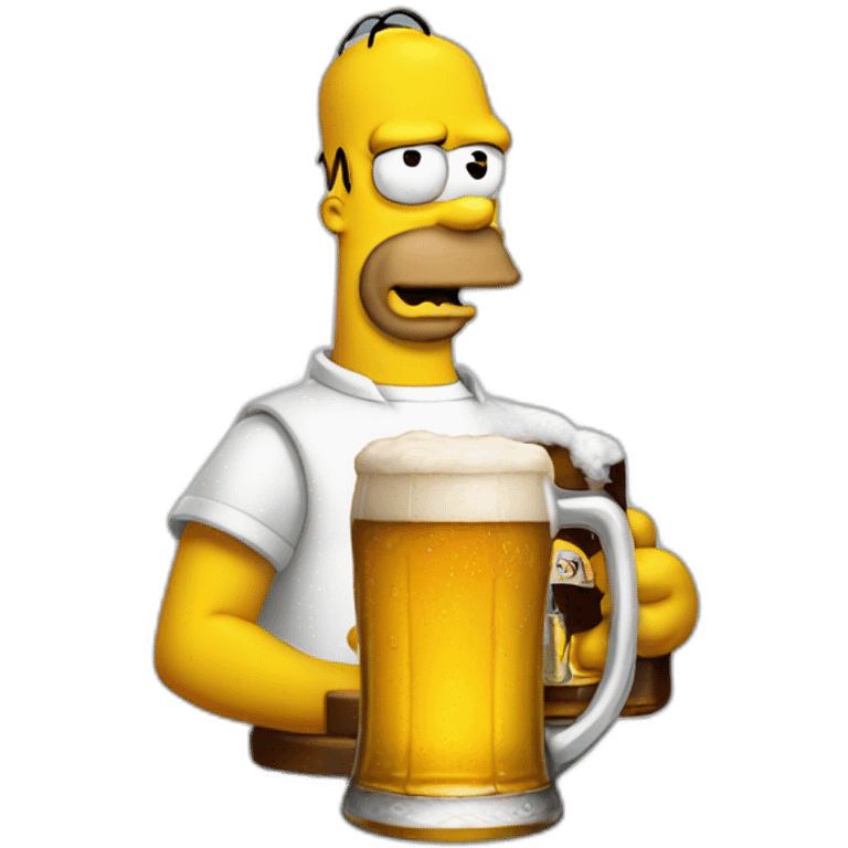 Homer qui boit une bière emoji