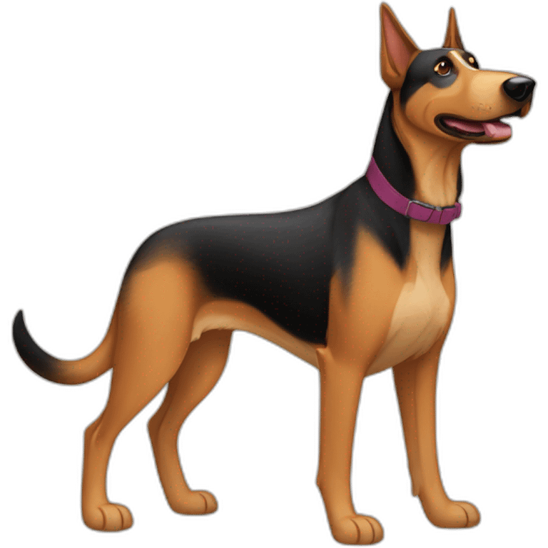 adult coonhound and German shepherd mix dog walking emoji