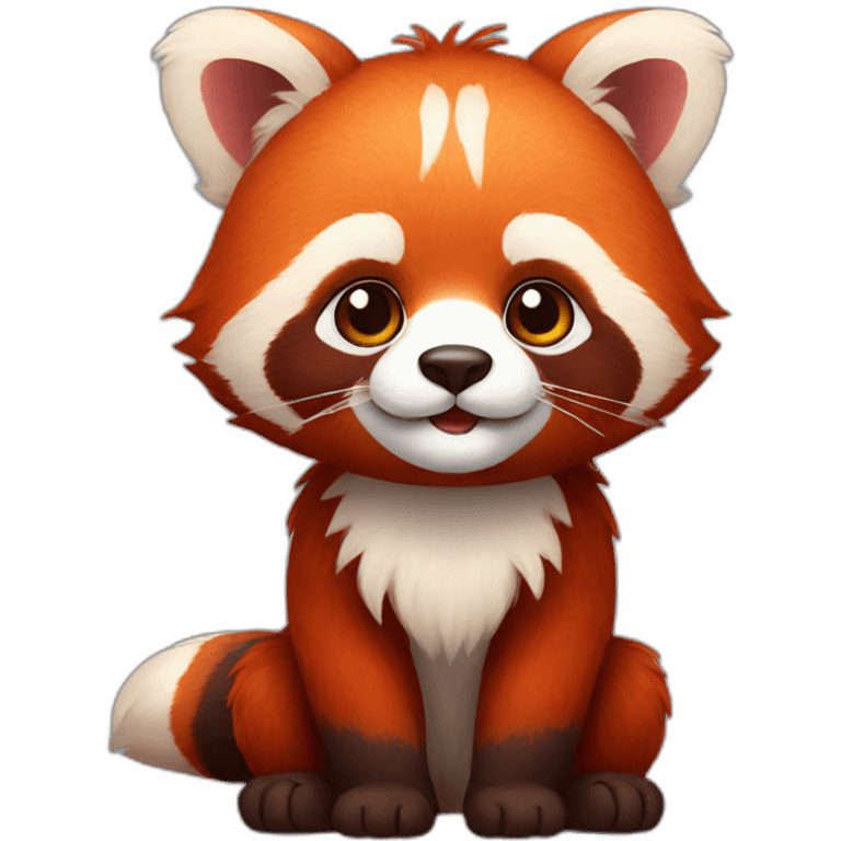 red panda with the flag of russia emoji