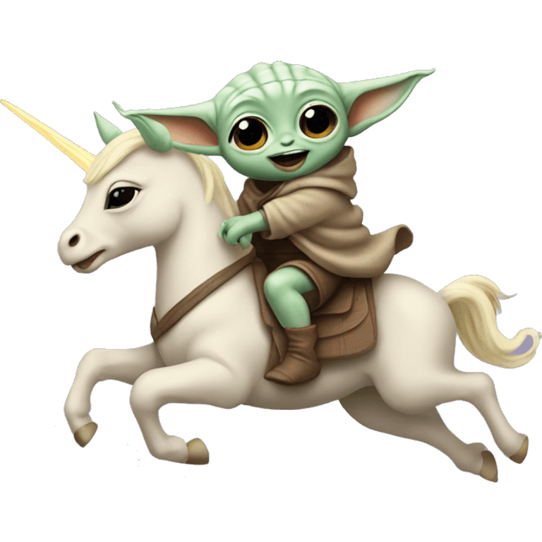 baby yoda riding unicorn emoji