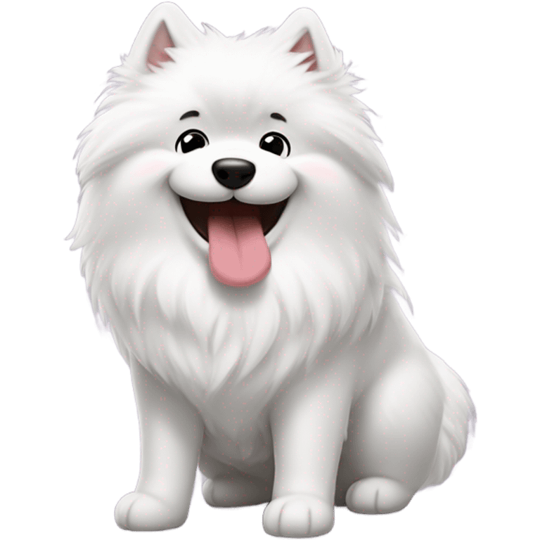 Samoyed sending kisses  emoji