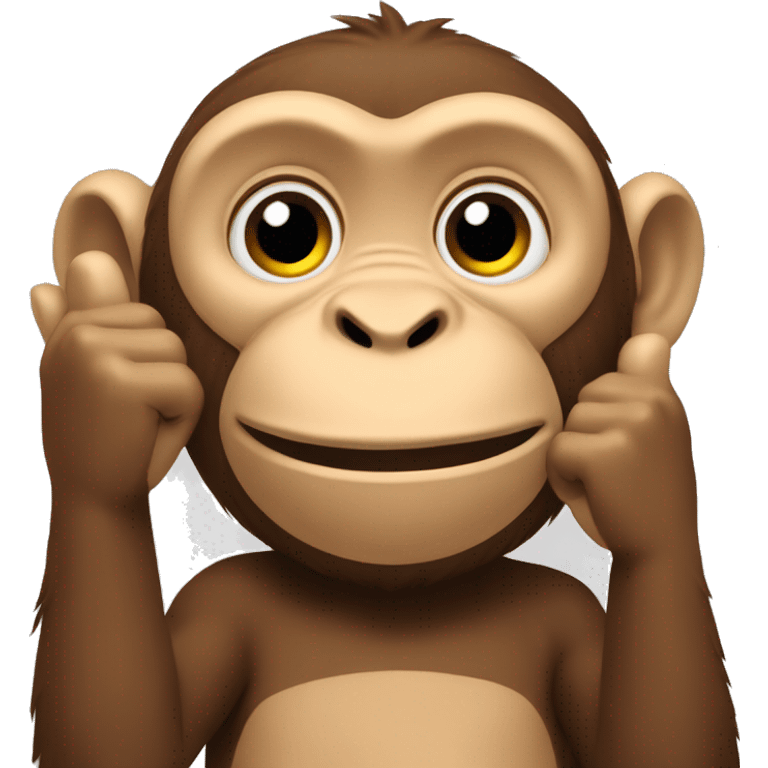 A monkey like the three monkeys. But the hands are on the sides and point upwards. You see the the inner side of the hands emoji