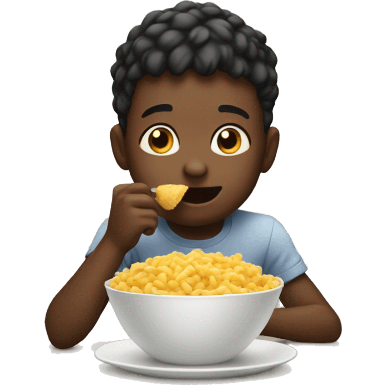 Boy eating emoji