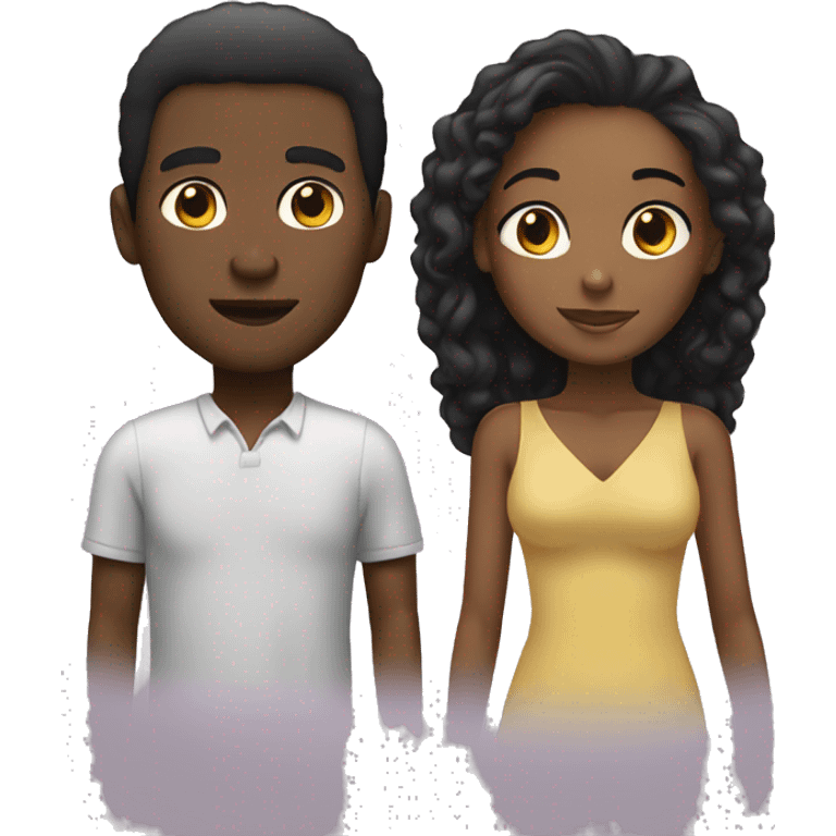 Black woman white man couple emoji