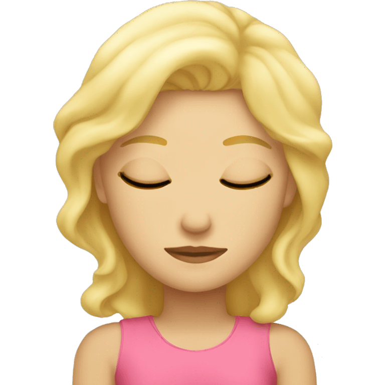 Blonde girl sleeping emoji