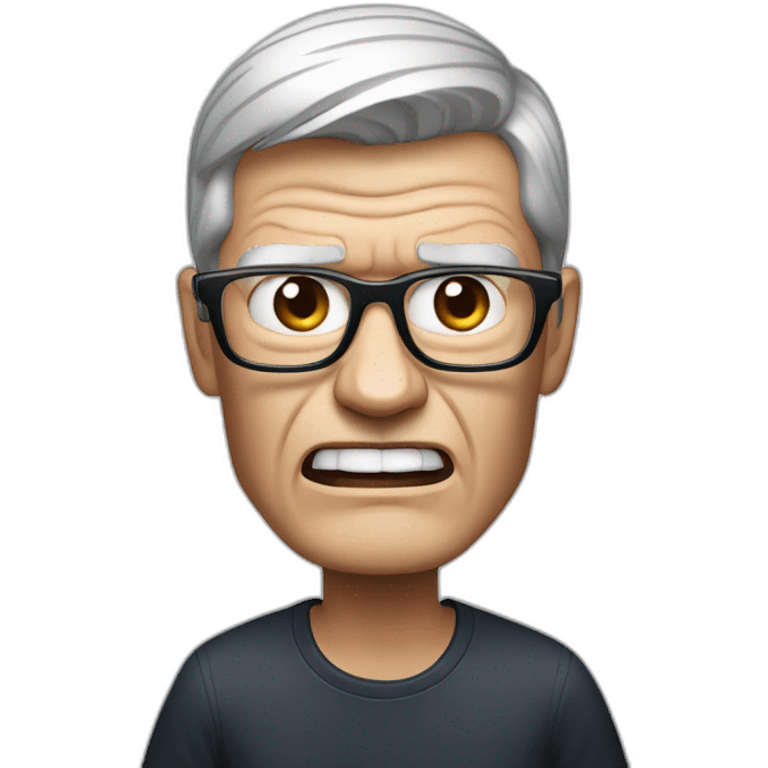 Angry Tim Cook with Samsung Galaxy Phone emoji