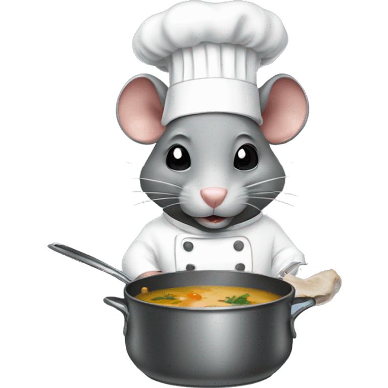 a rat wearing a chefs hat cooking soup emoji