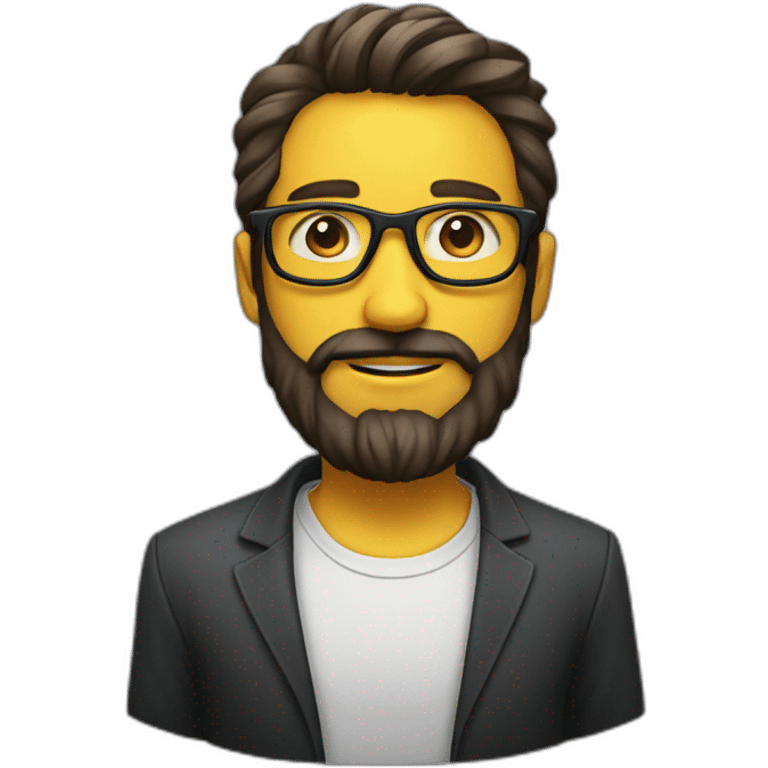 sophrologue avec lunettes et barbe court emoji