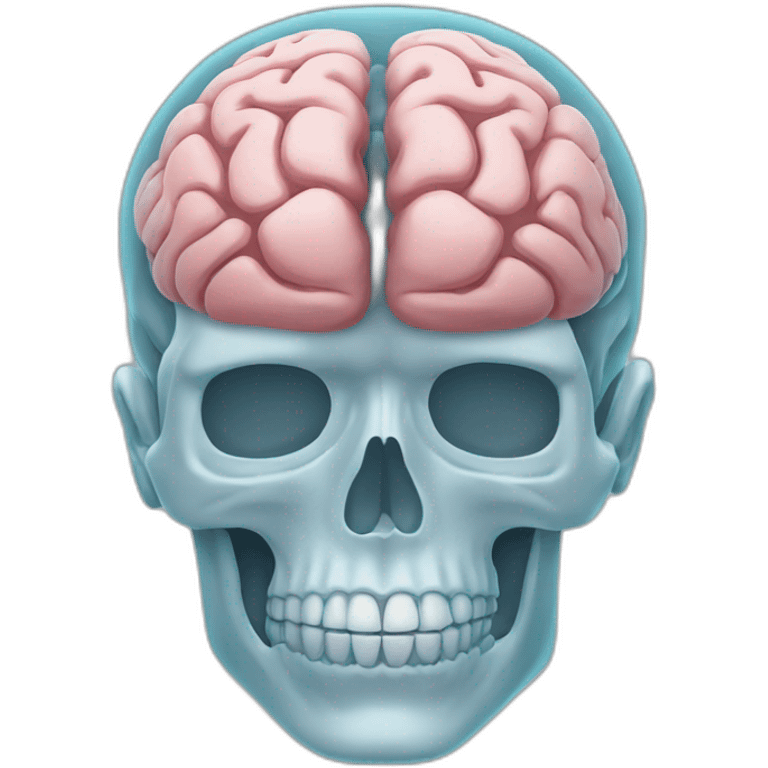 x ray of human and his brain emoji