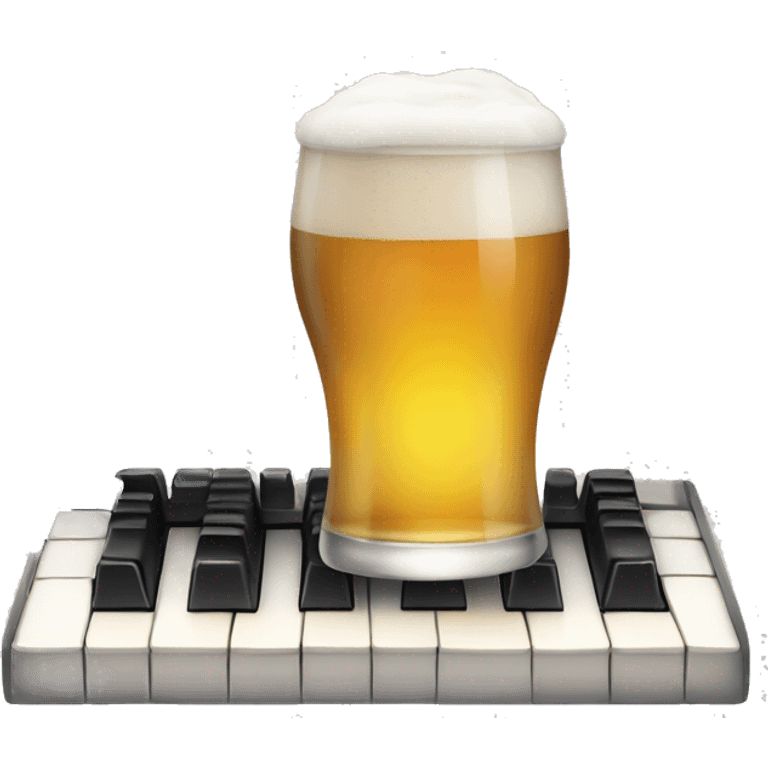 keyboard drinking a beer emoji