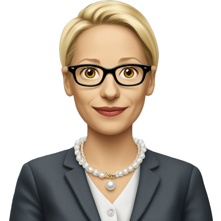 Alice weidel with pearl necklace and glasses  emoji