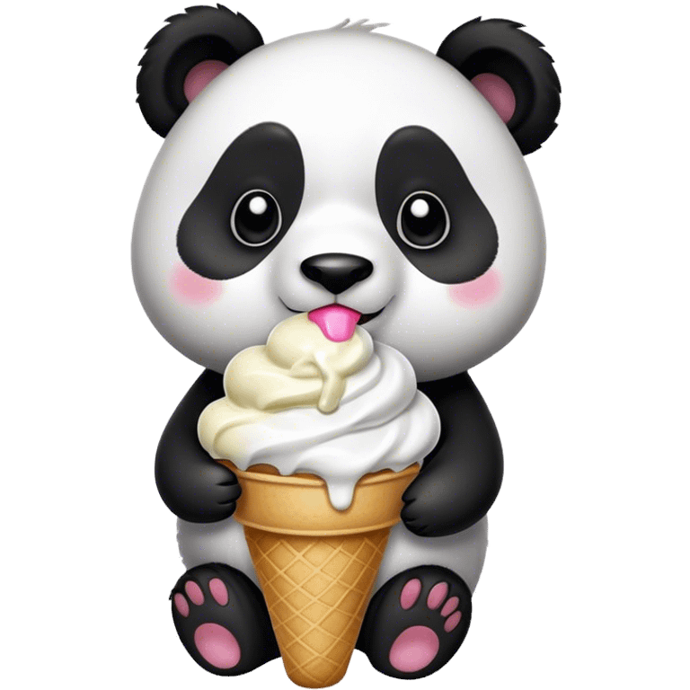 Panda eating ice cream emoji