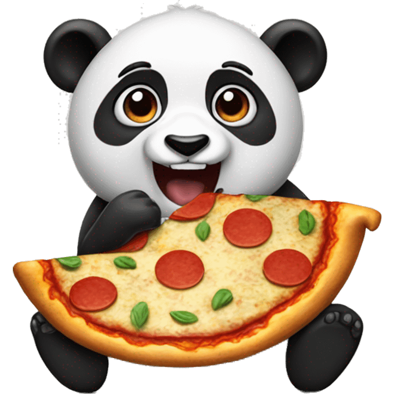 panda eating pizza emoji