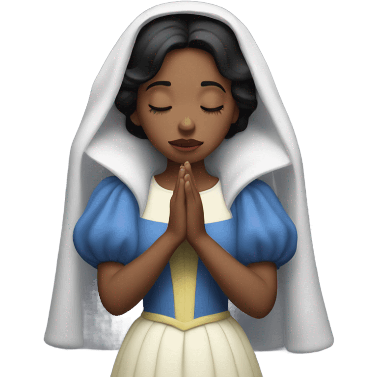 Snow White praying with eyes closed emoji