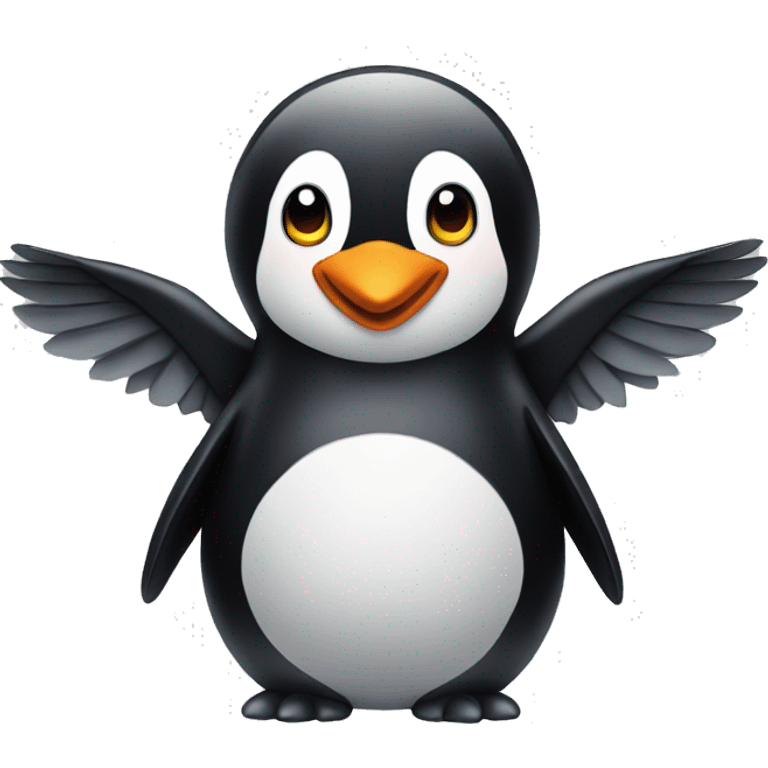 a penguin with a wings emoji