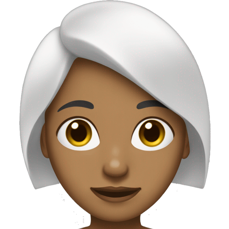 Una mujer joven pelo corto negro, piel blanca, pelo liso emoji