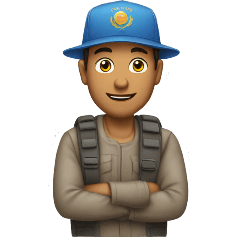 Un hombre con pasamontañas y una gorra  emoji