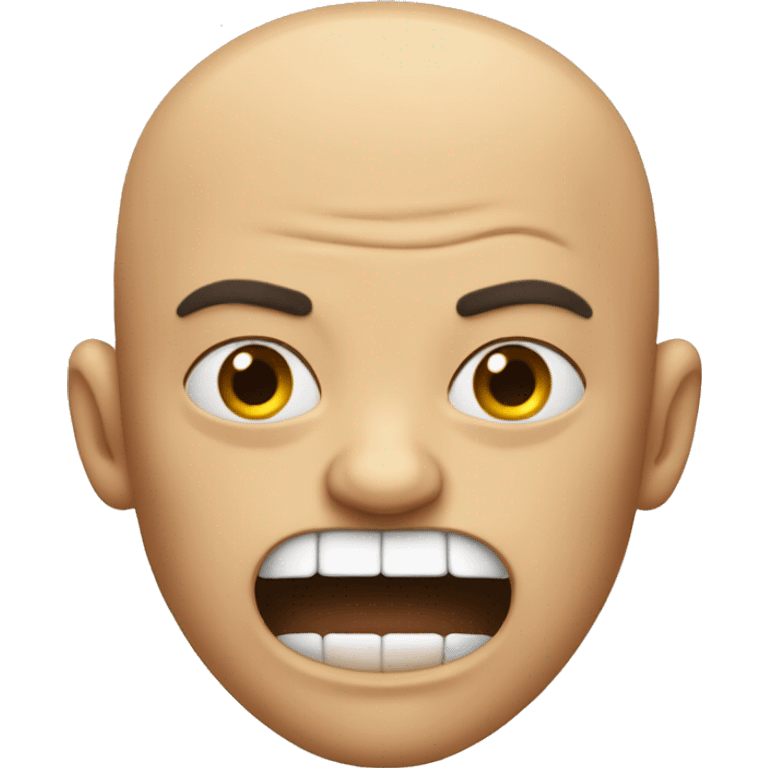 angry dad withot teeth And without hair emoji