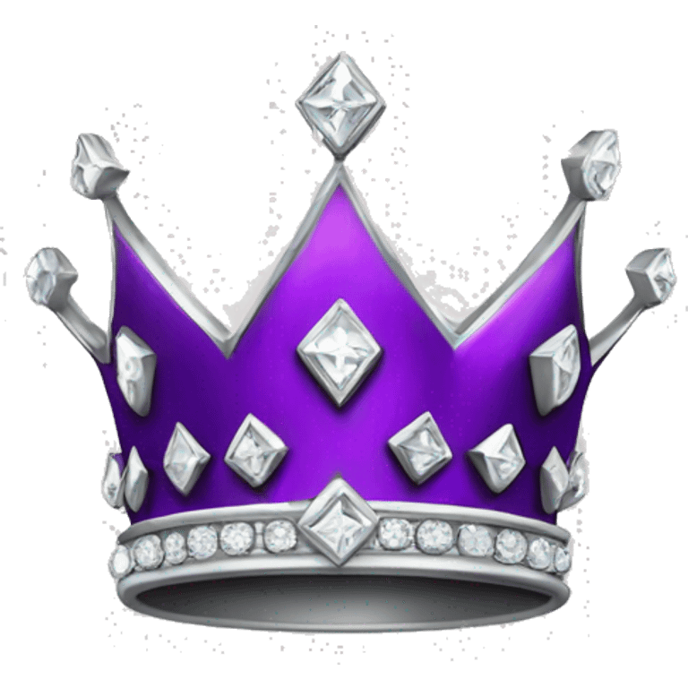 Silver Crown with purle diamonds emoji