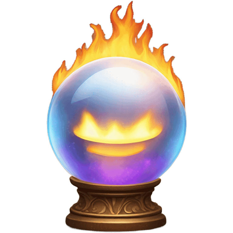 fortune telling ball is in fire emoji