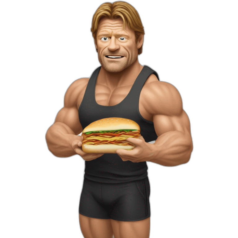 Bodybuilding Sean Bean eating a sandwhich emoji