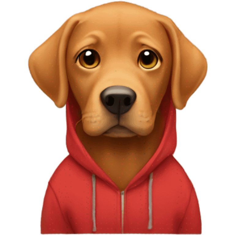 Red Lab wearing a hoodie  emoji