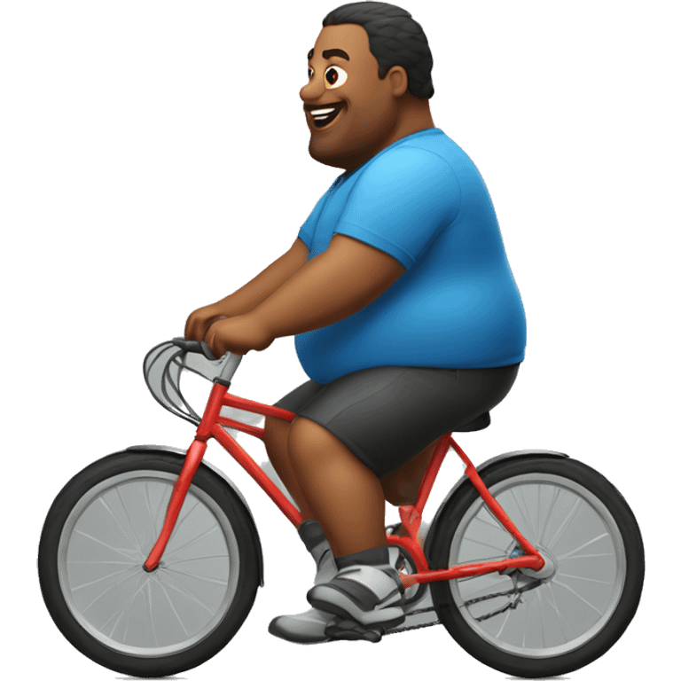 Fat man riding bike emoji