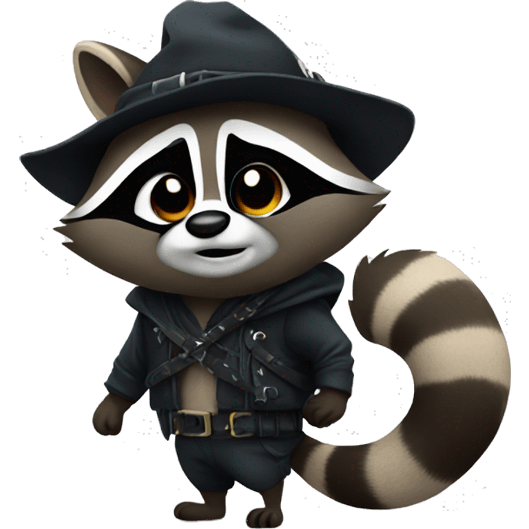 raccoon wearing a thief costume emoji