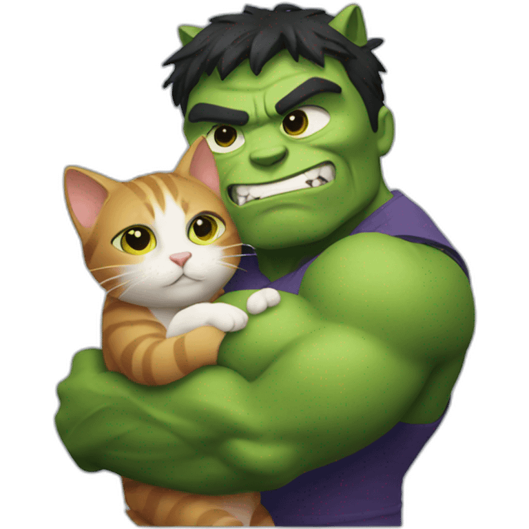 cat with hulk hugging emoji