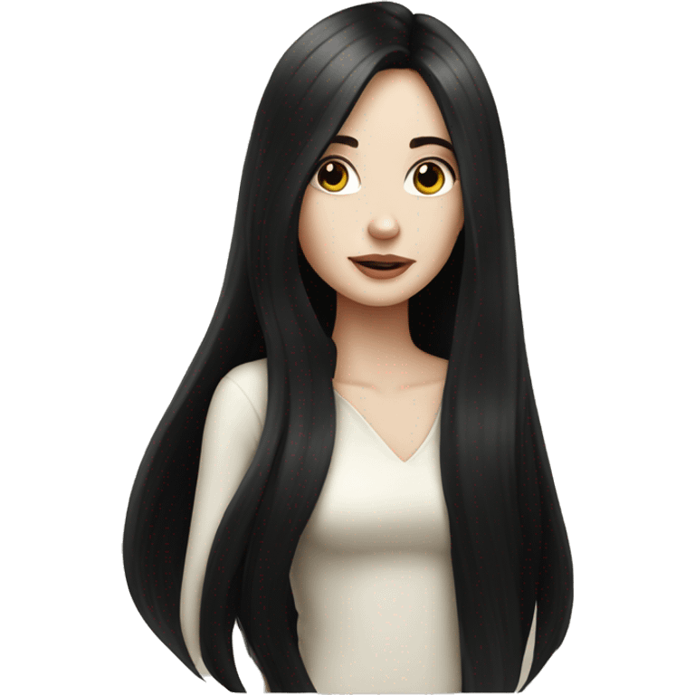 pale girl with long black hair luxury emoji