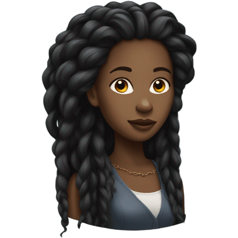 A black girl with locs  emoji