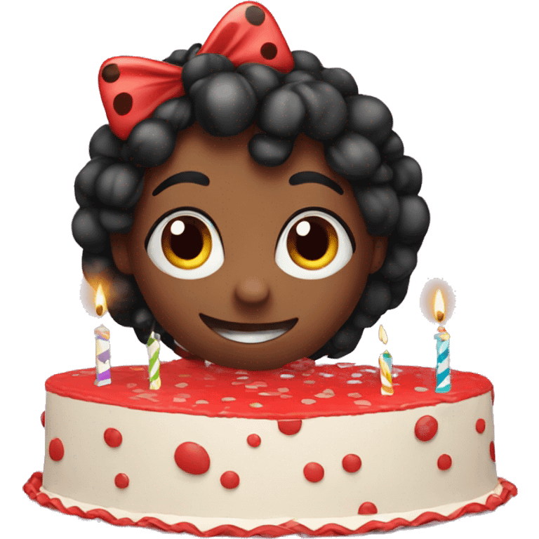  ladybug celebrating a birthday emoji