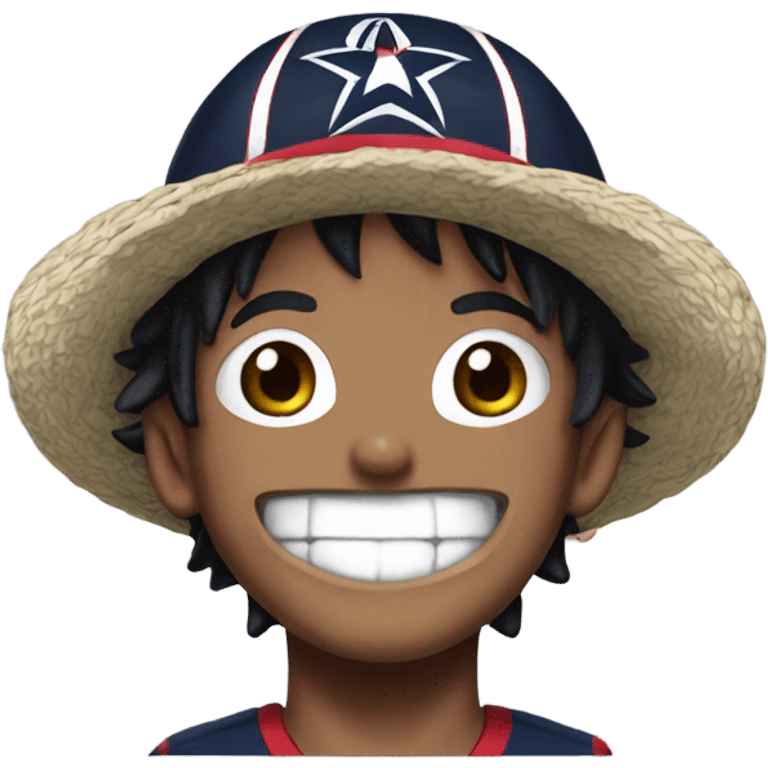 Luffy from one piece wearing Houston Texans jersey emoji