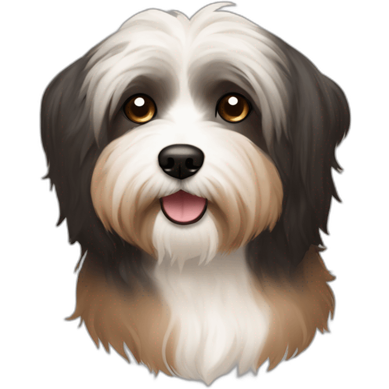 Havanese dog black face and brown body  emoji