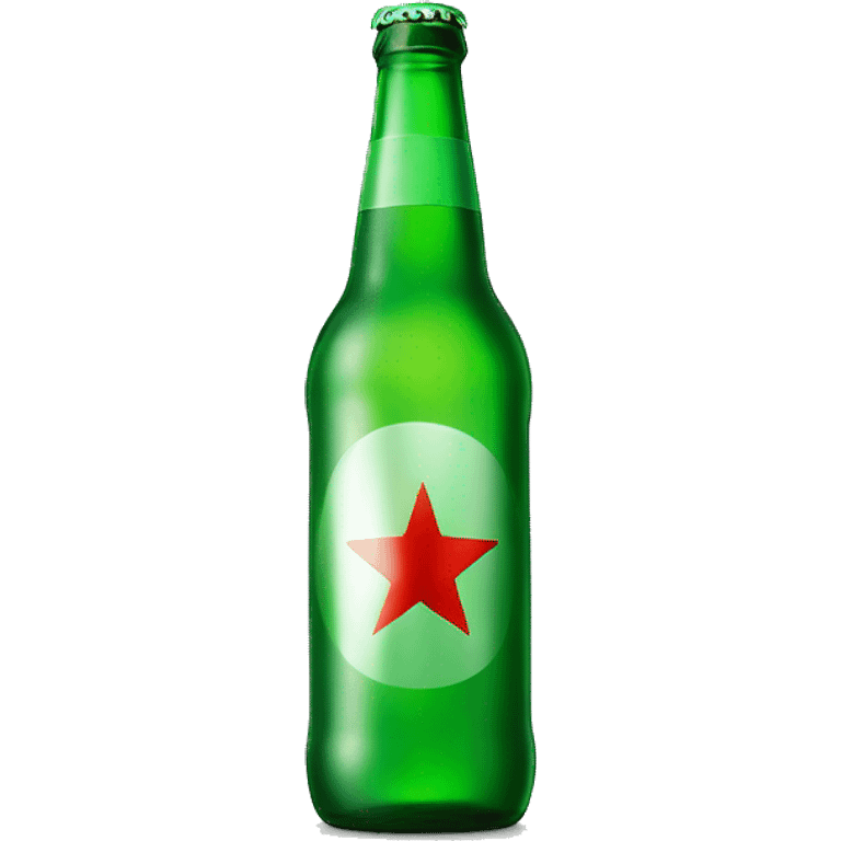 Heineken Green Bottle with Red Star. No Text. emoji