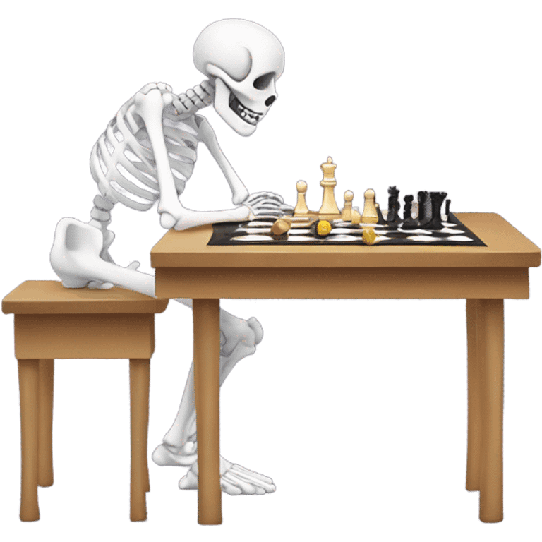 Skeleton plays chess emoji