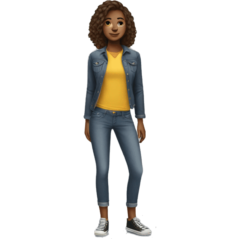 cool girl standing emoji